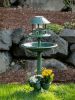 Verdigris Garden Centerpiece Bird Bath Planter with LED Light - Outdoor Decor for Garden and Patio