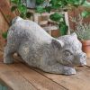 Adorable Playful Piglet Garden Statue - Cute Pig Sculpture for Outdoor Decor