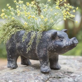 Large Pig Planter - Adorable Pot for Plants, Farmhouse Decor, Indoor/Outdoor Garden Decoration