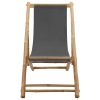 Deck Chair Bamboo and Canvas Dark Gray