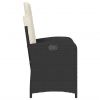 Reclining Patio Chair with Cushions Black Poly Rattan