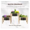 Outsunny Raised Garden Bed with 3 Planter Box, Elevated Wooden Plant Stand with Drainage Holes, for Vegetables, Herb and Flowers, Natural