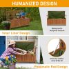 Wooden Outdoor Storage Bench Large Deck Box, Entryway Storage Bench with Inner Waterproof Dustproof Lining for Patio Garden Balcony Yard, Natural Wood