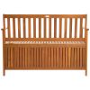 Wooden Outdoor Storage Bench Large Deck Box, Entryway Storage Bench with Inner Waterproof Dustproof Lining for Patio Garden Balcony Yard, Natural Wood