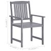 Patio Chairs with Cushions 8 pcs Solid Acacia Wood Gray