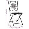 Mosaic Bistro Chairs 2 pcs Gray