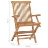 Folding Patio Chairs 8 pcs Solid Teak Wood