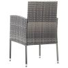 Patio Chairs with Dark Gray Cushions 4 pcs Gray Poly Rattan