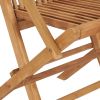 Folding Patio Chairs 8 pcs Solid Teak Wood