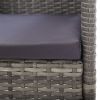 Patio Chairs with Dark Gray Cushions 4 pcs Gray Poly Rattan