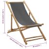 Deck Chair Bamboo and Canvas Dark Gray