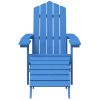 Patio Adirondack Chair with Footstool HDPE Aqua Blue