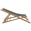 Deck Chair Bamboo and Canvas Dark Gray