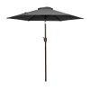 7 ft Heavy-Duty Round Outdoor Market Table Patio Umbrella Parasol w/Steel Pole, Push Button Tilt(Excluding base)