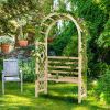 Wooden Garden Bench Arch Pergola Outdoor Arbor