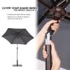 7 ft Heavy-Duty Round Outdoor Market Table Patio Umbrella Parasol w/Steel Pole, Push Button Tilt(Excluding base)