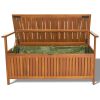 Wooden Outdoor Storage Bench Large Deck Box, Entryway Storage Bench with Inner Waterproof Dustproof Lining for Patio Garden Balcony Yard, Natural Wood