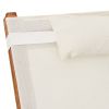 Sun Lounger with Pillow White Textilene and Solid Wood Poplar