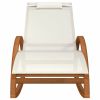 Rocking Chair White Textilene and Solid Wood Poplar