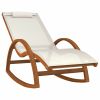 Rocking Chair White Textilene and Solid Wood Poplar