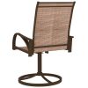 Patio Swivel Chairs 2 pcs Textilene and Steel Brown