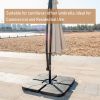 Square Offset Umbrella Base Plastic Cantilever Patio Umbrella Base Stand, Water/Sand Filled in Black (4-Piece)