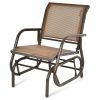 Outdoor Single Swing Glider Rocking Chair with Armrest