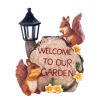 Solar-Powered Garden Squirrel Welcome Sign for Outdoor Decor