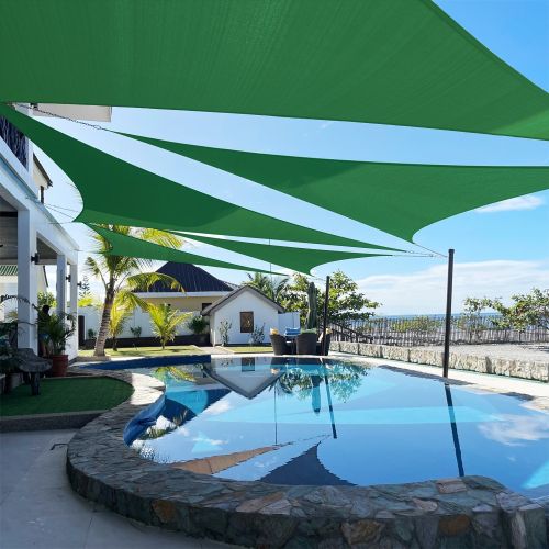 Artpuch Custom Size Dark Green Sun Shade Sail Triangle Canopy 185 GSM Durable Fabric UV Block Awning for Outdoor Patio Garden Backyard (Customized Ava Artpuch Custom Size Dark Green Sun Shade Sail Triangle Canopy 185 GSM Durable Fabric UV Block Awning for Outdoor Patio Garden Backyard (Customized Ava