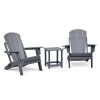 3 PCS Folding Adirondack Sets,2 Resin Adirondack and Side Table