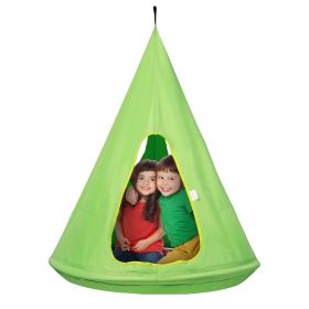 VEVOR Kids Nest Swing Chair, Hanging Hammock Chair with Adjustable Rope, Hammock Swing Chair for Kids Indoor and Outdoor Use (39" D x 52" H), 250lbs W (Color: Green, Type: Semi-Enclosed)