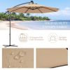 10 Feet Patio Umbrella with Crank and Solar LED Lights