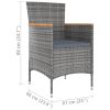 Patio Dining Chairs 4 pcs Poly Rattan Gray