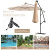 10 Feet Patio Umbrella with Crank and Solar LED Lights