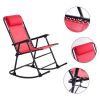 Outdoor Patio Headrest Folding Zero Gravity Rocking Chair