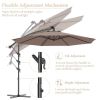 10 Feet Patio Umbrella with Crank and Solar LED Lights