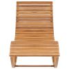 Rocking Sun Lounger with Cushion Solid Teak Wood