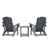 3 PCS Folding Adirondack Sets,2 Resin Adirondack and Side Table