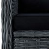 Patio Chairs with Cushions 2 pcs Poly Rattan Dark Gray