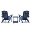 3 PCS Folding Adirondack Sets,2 Resin Adirondack and Side Table