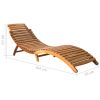 Patio Sun Lounger with Cushion Solid Acacia Wood