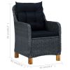 Patio Chairs with Cushions 2 pcs Poly Rattan Dark Gray