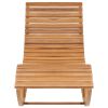 Rocking Sun Lounger with Cushion Solid Teak Wood