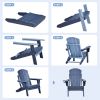 3 PCS Folding Adirondack Sets,2 Resin Adirondack and Side Table