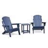 3 PCS Folding Adirondack Sets,2 Resin Adirondack and Side Table