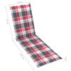 Patio Deck Chair with Footrest and Cushion Solid Wood Acacia