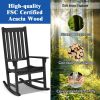 Indoor Outdoor Wooden High Back Rocking Chair