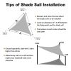 Artpuch Custom Size Dark Grey Sun Shade Sail Triangle Canopy 185 GSM Durable Fabric UV Block Awning for Outdoor Patio Garden Backyard (Customized Avai