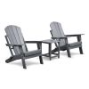 3 PCS Folding Adirondack Sets,2 Resin Adirondack and Side Table