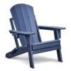 3 PCS Folding Adirondack Sets,2 Resin Adirondack and Side Table